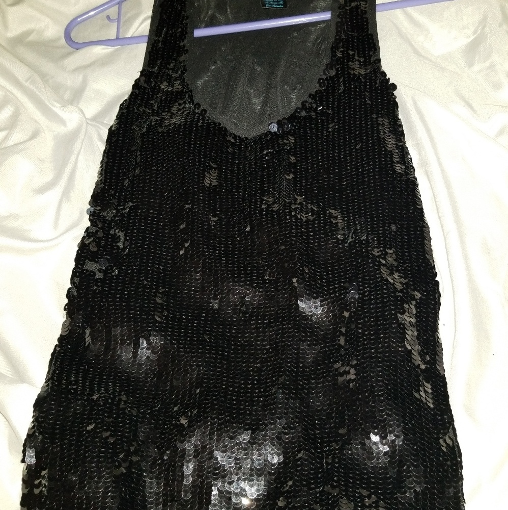 Black sequin tank